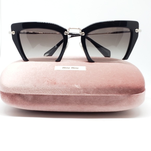Miu Miu Sunglasses Cat Eye Square Black - Picture 4 of 8